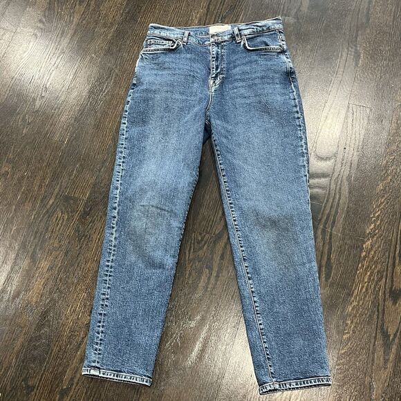 Current/Elliot Boyfriend Jeans Women’s 27 Blue Classic Denim Mid Rise 30x28 - Picture 1 of 9